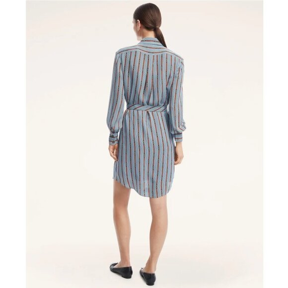 Brooks Brothers Georgette Silk Shirt Dress *missing belt - Picture 2 of 12